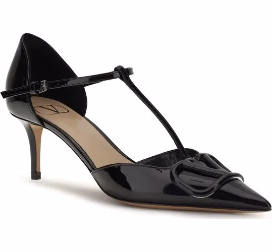 Valentino Garavani Black Calf Leather Bos Taurus High Heel Pumps