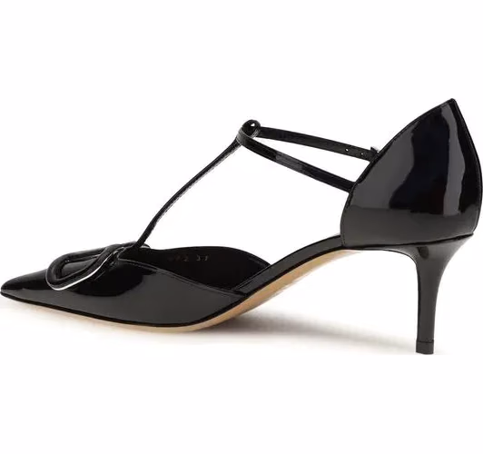 Valentino Garavani Black Calf Leather Bos Taurus High Heel Pumps
