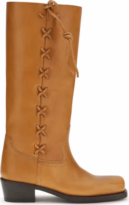 Brown Calf Leather Bos Taurus Lace-Up Boots