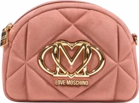 Love Moschino Pink Suede Leather Handbag