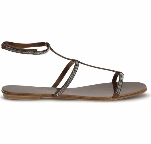 Pedro García Brown Calf Leather Bos Taurus Strap-On Sandals