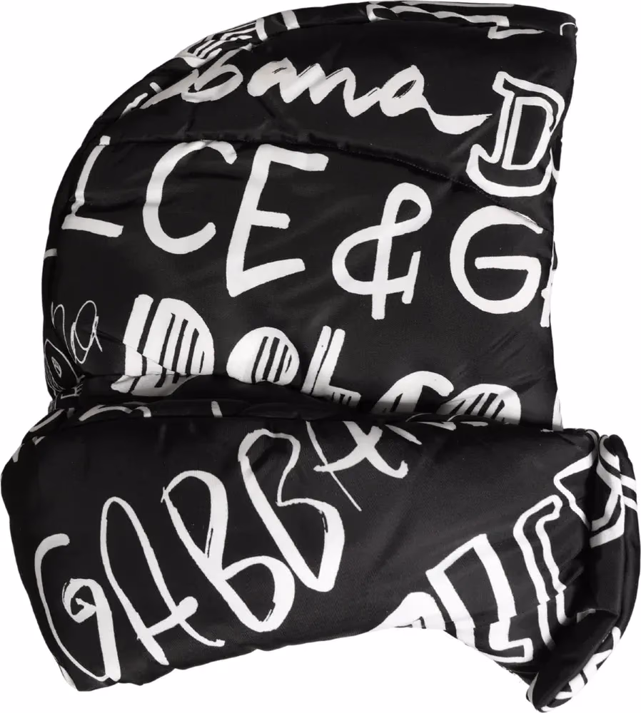 Dolce & Gabbana Black Logo Print Whole Head Wrap Capello Hat