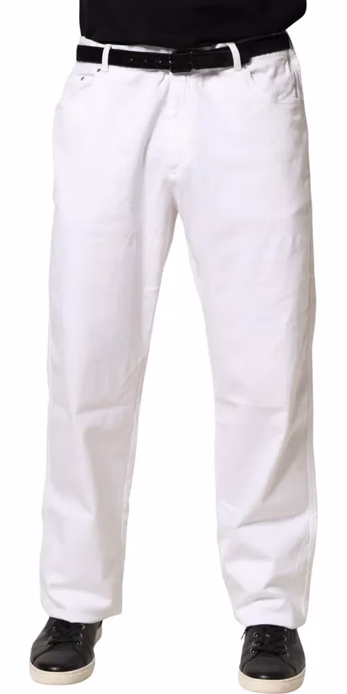 Paul & Shark White Straight Mid Waist Denim Trouser Jeans