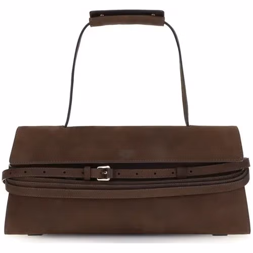 Moschino Brown Calf Leather Bos Taurus Shoulder Bag