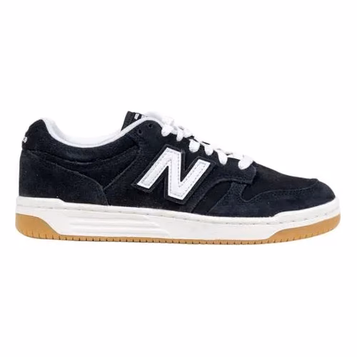 New Balance Black And White Leather Athletic Sneakers