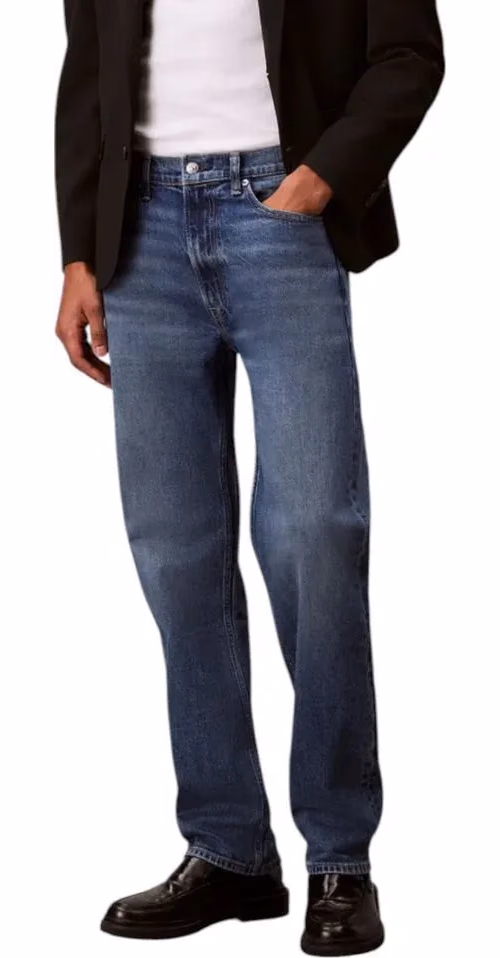 Calvin Klein Jeans Blue Cotton Relaxed Fit Jeans