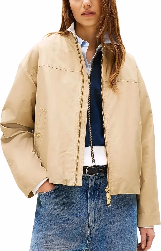 Tommy Hilfiger Beige Cotton Bomber