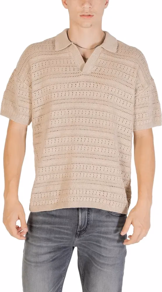Only & Sons Beige Cotton Shortsleeve Shirt