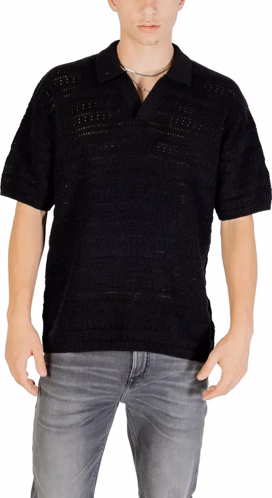 Only & Sons Black Cotton Polo Shirt