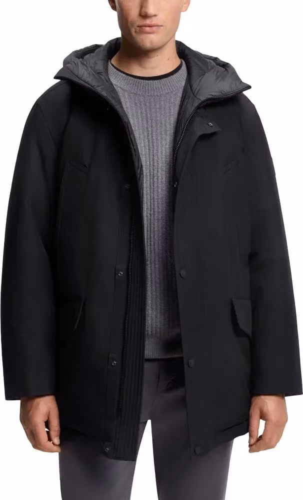 Hugo Boss Black Polyester Full-Length Jacket