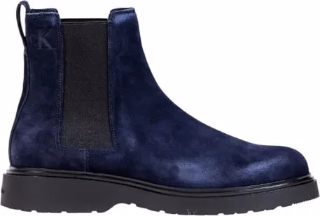 Calvin Klein Jeans Blue Suede Leather Chelsea Boots