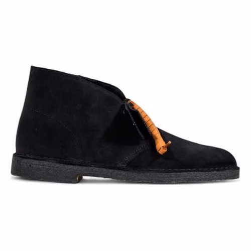 Clarks Black Suede Leather Lace-Up Boots