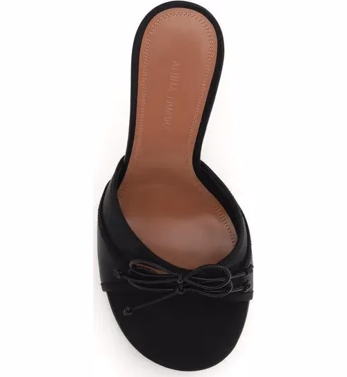 Amina Muaddi Black Fabric Sandals