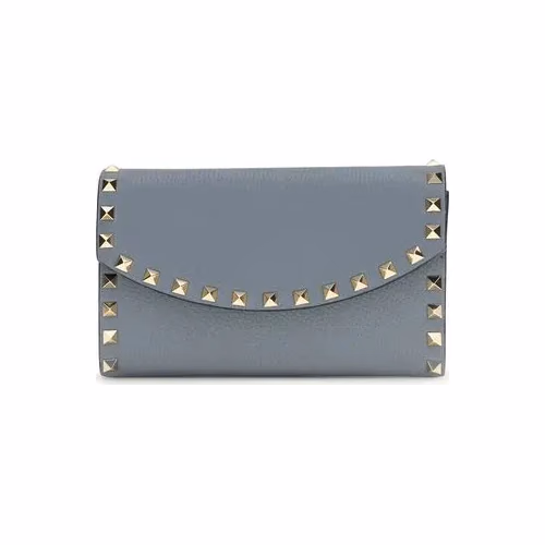 Valentino Garavani Blue Calf Leather Bos Taurus Wallet