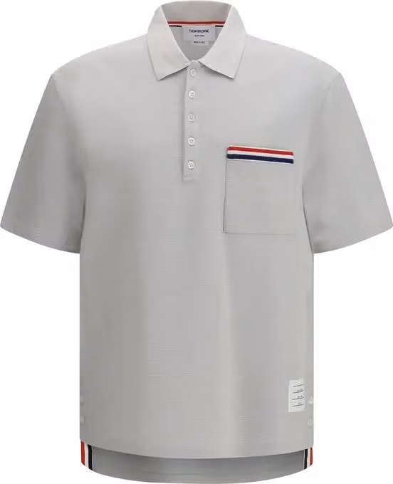 Thom Browne Gray Cotton Polo Shirt