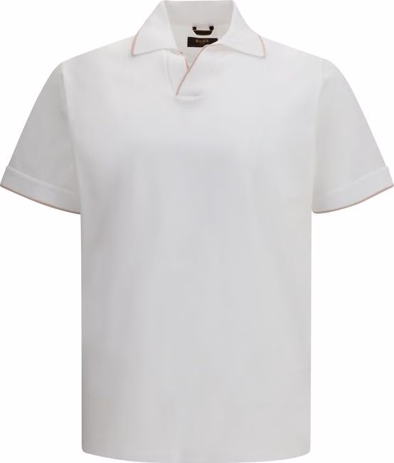 MooRER White Cotton Polo Shirt