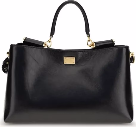 Dolce & Gabbana Black Calf Leather Bos Taurus Shoulder Bag
