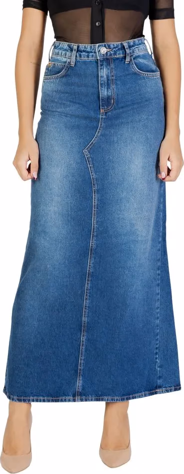 Colcci Blue Cotton Long Skirt