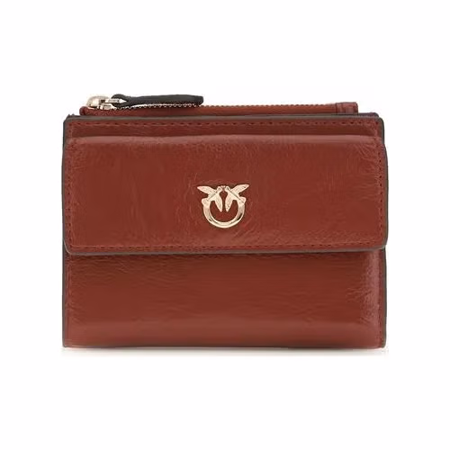 PINKO Bordeaux Calf Leather Bos Taurus Wallet