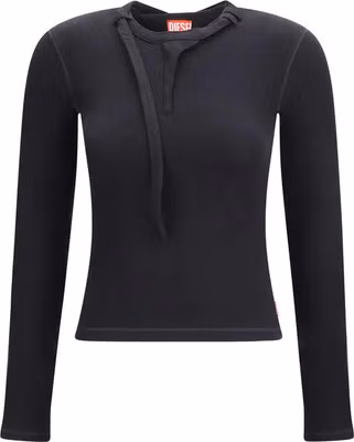 Black Cotton Long Sleeve T-Shirt