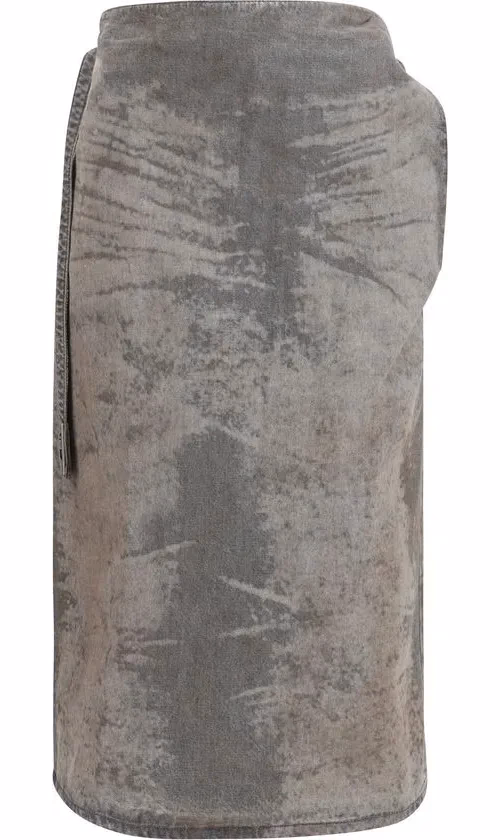 Diesel Gray Lyocell Midi Skirt