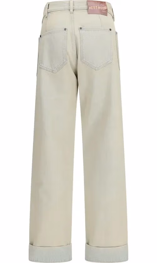 Vivienne Westwood Beige Cotton Relaxed Fit Jeans