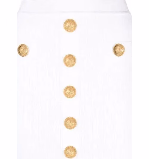 Balmain White Polyester Mini Skirt