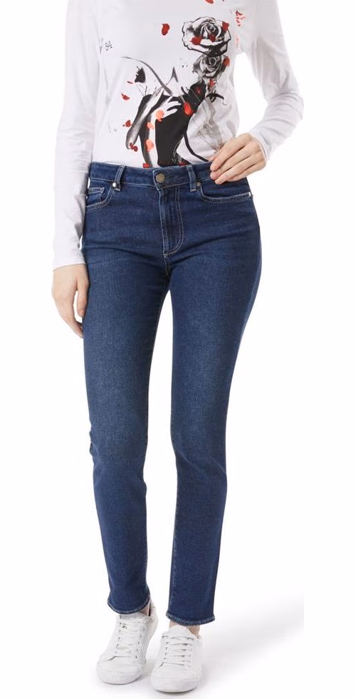 Gas Blue Cotton Slim Fit Jeans