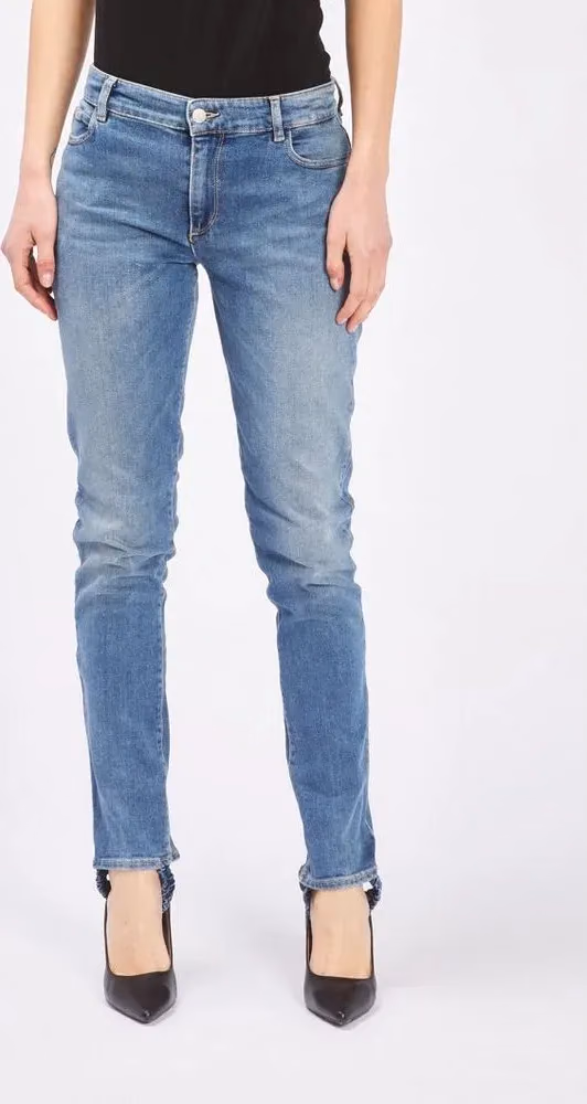Gas Blue Cotton Slim Fit Jeans