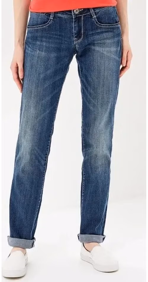 Gas Blue Cotton Straight-Leg Jeans