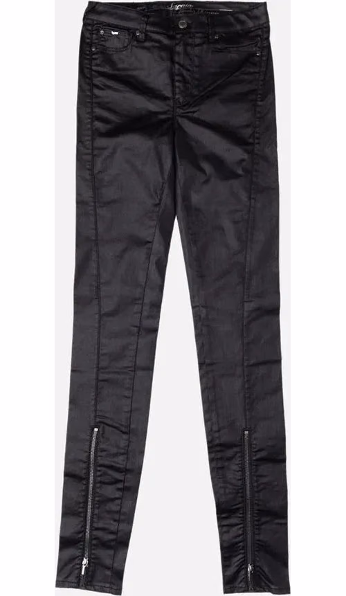 Gas Black Cotton Skinny Jeans