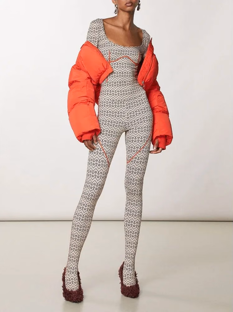 Patrizia Pepe Bicolor Polyamide Leggings