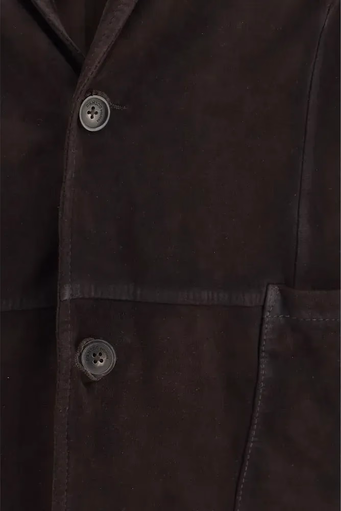 D'amico Brown Lamb Ovis Aries Aries Leather Jacket