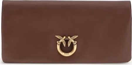 PINKO Bordeaux Calf Leather Bos Taurus Clutch Bag
