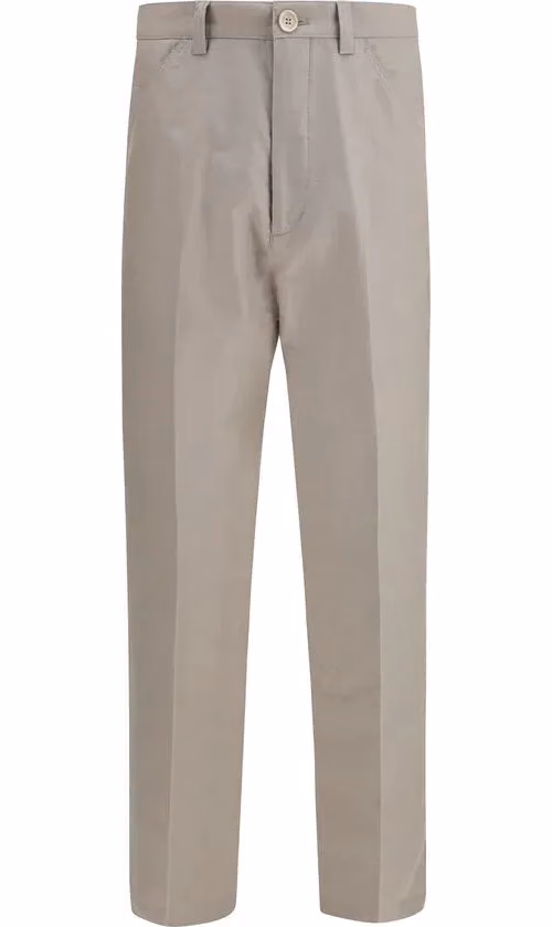 Brunello Cucinelli Beige Cotton Dress Pants