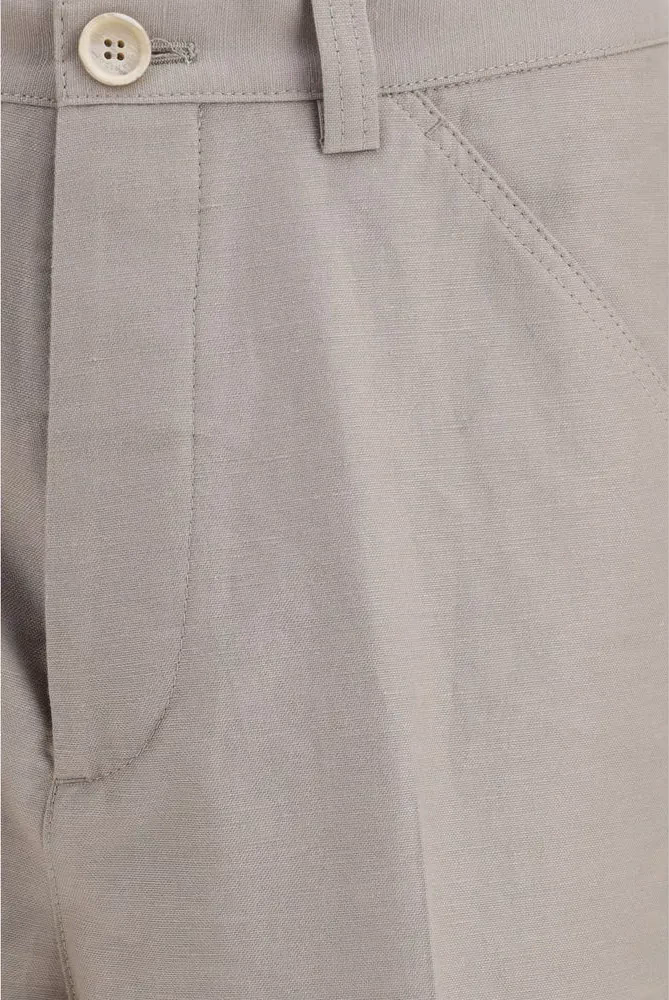 Brunello Cucinelli Beige Cotton Dress Pants