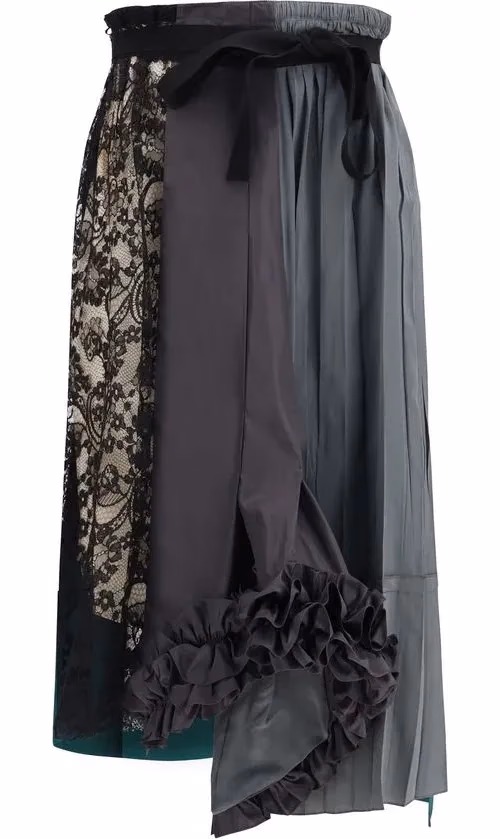Prada Multicolor Silk Midi Skirt