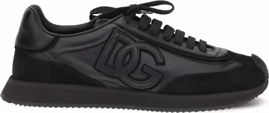 Dolce & Gabbana Black Calf Leather Bos Taurus Athletic Sneakers