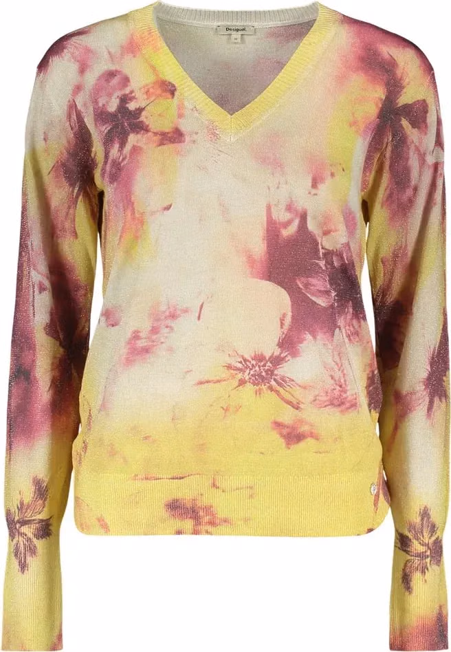 Desigual Giallo Viscosa Womens Sweater