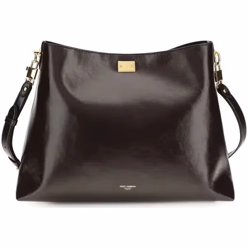 Dolce & Gabbana Brown Calf Leather Bos Taurus Shoulder Bag