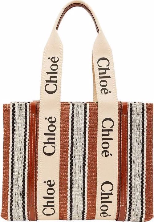Chloé Brown Linen Tote Bag
