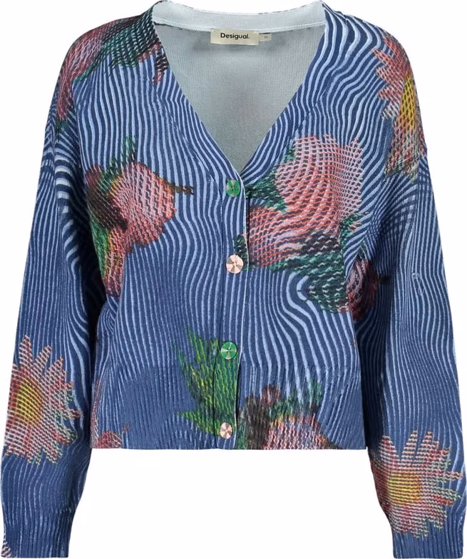Desigual Blue Cotton Womens Cardigan