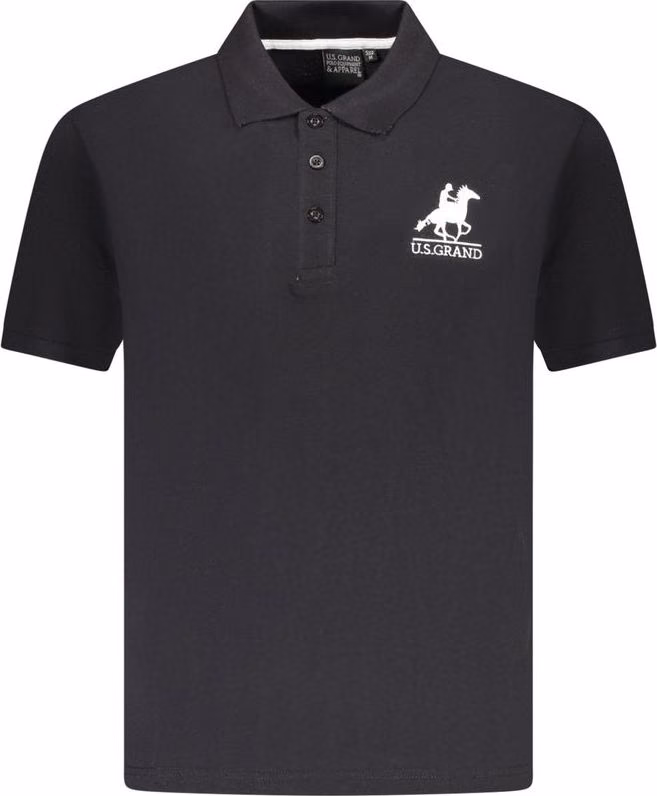 U.S. Grand Polo Black Cotton Men Polo