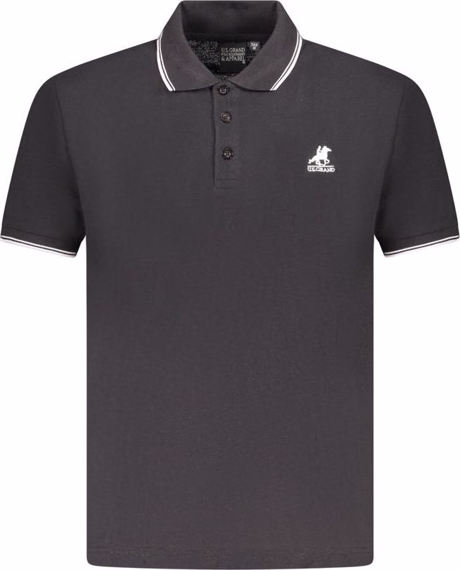 U.S. Grand Polo Black Cotton Men's Polo Shirt