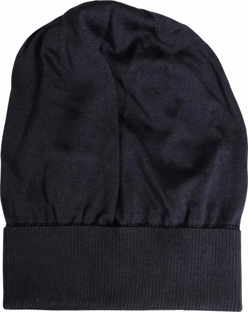 Dolce & Gabbana Black Solid Wool Knitted Winter Beanie Cap Hat