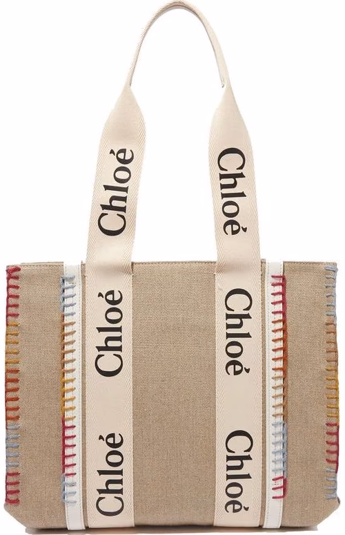 Chloé Beige Linen Tote Bag