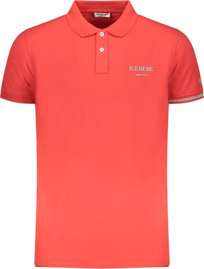 Iceberg Red Cotton Mens Polo Shirt
