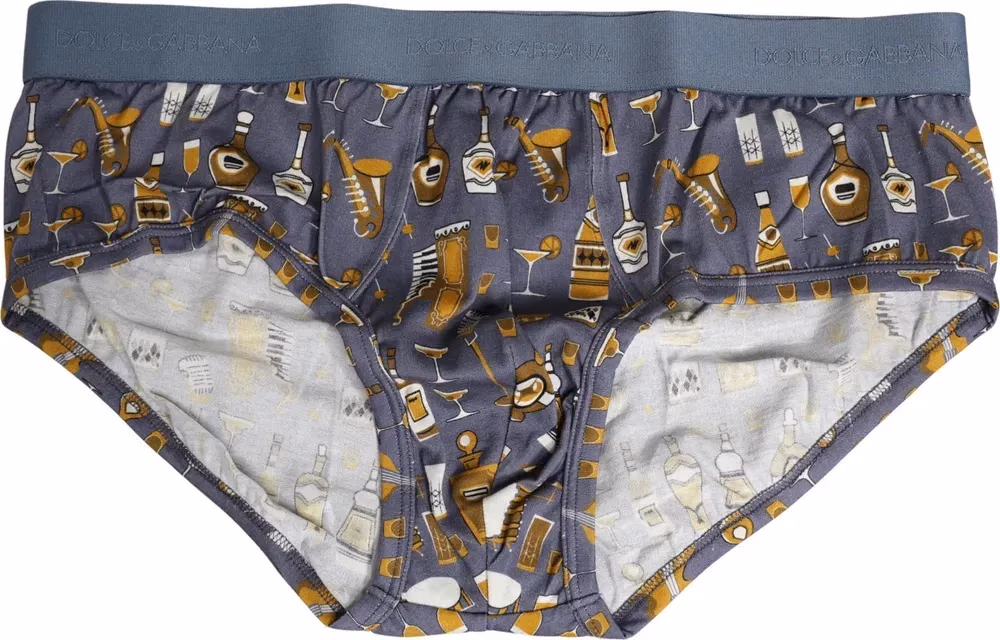 Dolce & Gabbana Gray Jazz Cocktail Men Brando Brief Underwear