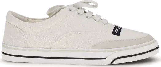 Dolce & Gabbana White Linen Low Top Sneakers