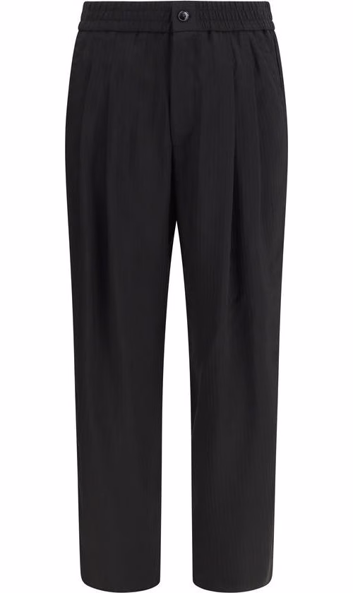 Giorgio Armani Black Viscose Casual Pants